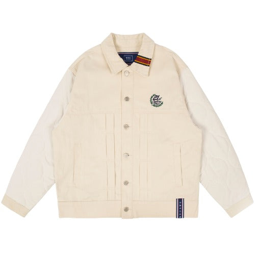 ロマンティッククラウン(ROMANTIC CROWN) QUILTING TRUCKER JACKET_OATMEAL