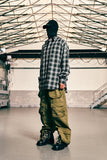 GRAFFITIONMIND(グラフィティオンマインド)          EMBROIDERED LOGO CHECKED FLANNEL SHIRTS