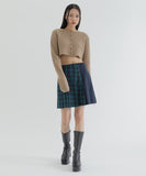 curetty (キュリティー) C MIXED CHECK PLEATS SKIRT_BLACK