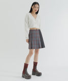 curetty (キュリティー) C MIXED CHECK PLEATS SKIRT_BURGUNDY