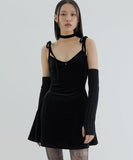 curetty (キュリティー)  C GLITTER RIBBON FLARE DRESS_BLACK