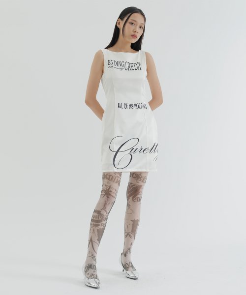 curetty (キュリティー)  C 90S LETTERING DRESS_IVORY
