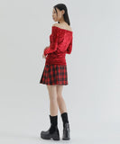 curetty (キュリティー)  C SHIRRING OFF-SHOULDER TOP_RED