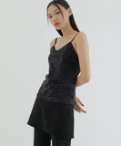 curetty (キュリティー)  C SPANGLE LACE SLEEVELESS TOP_BLACK