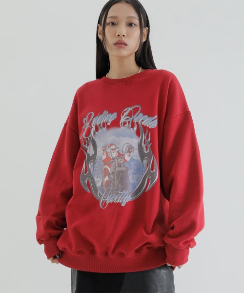 curetty (キュリティー)  C SANTA GRAPHIC SWEATSHIRT_RED