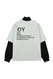 オーワイ(OY)  LAYERED ZIPPER POLA LONG SLEEVE-GREY