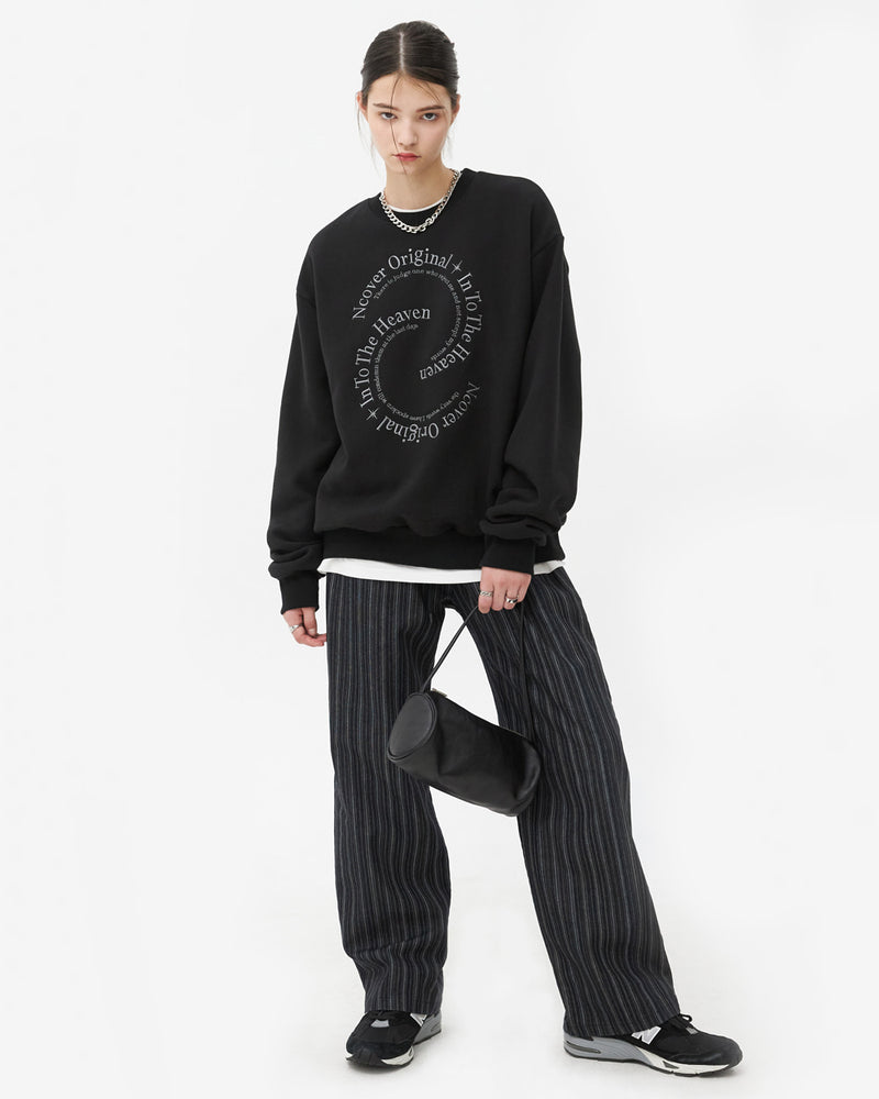 NCOVER（エンカバー）SEMICIRCLE TEXT SWEATSHIRT-BLACK