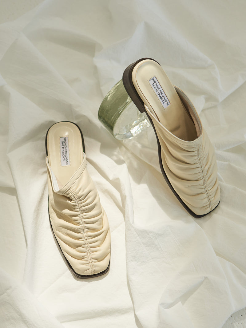 TMO BY 13MONTH（ティーエムオーバイサーティンマンス）[VERONICA X TMO] SHIRRING BLOAFER (IVORY)