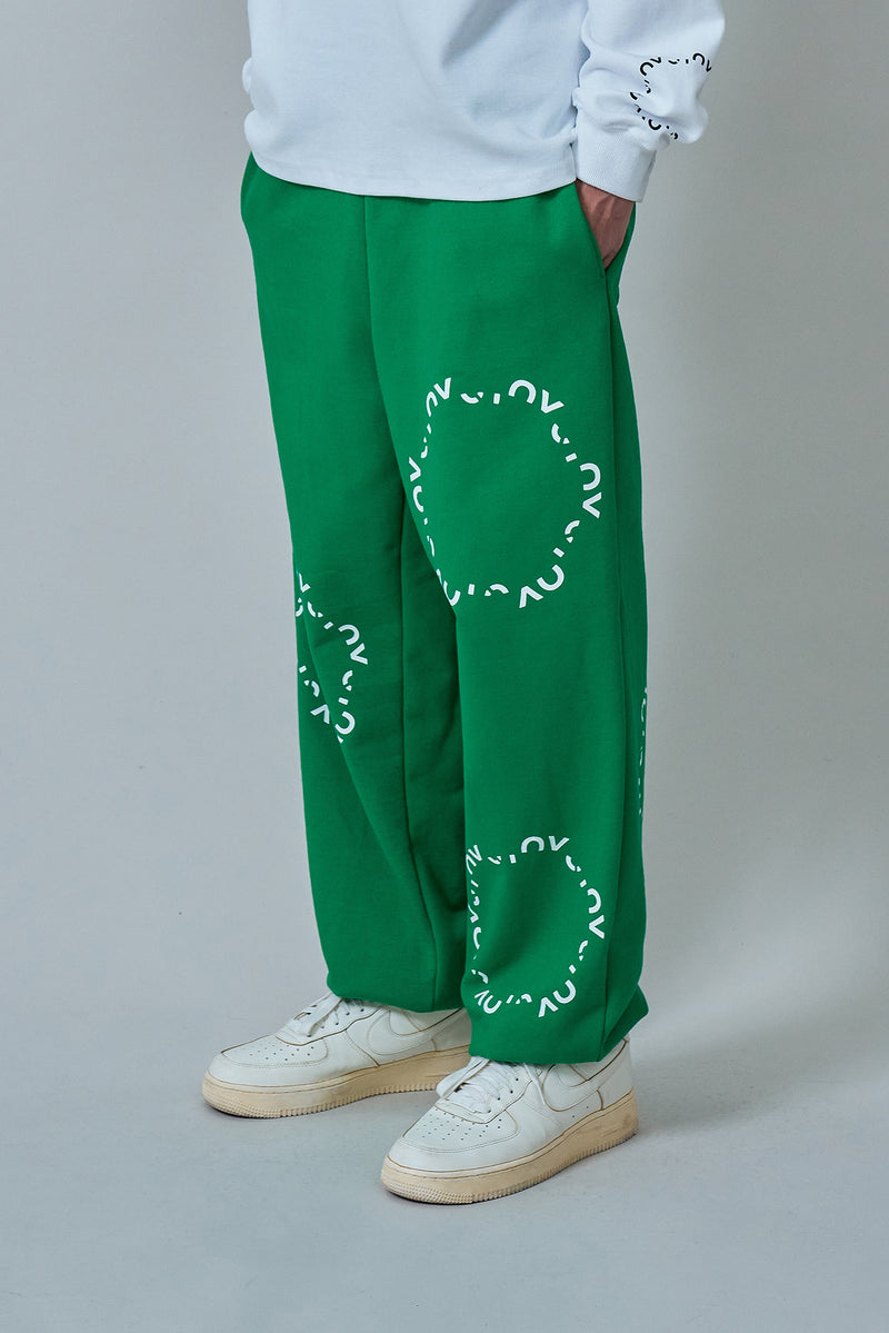オーワイ(OY) ROUND LOGO JOGGER PANTS-GREEN