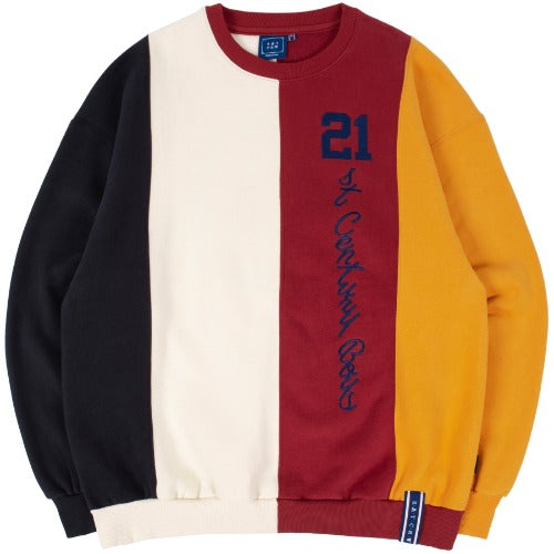 ロマンティッククラウン(ROMANTIC CROWN)CLASSIC LOGO MIX SWEATSHIRT_BURGUNDY
