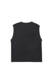 オーワイ(OY) STRIPE LOGO KNIT VEST-BLACK