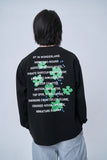 オーワイ(OY) TEXT FLOWER LONG SLEEVE-BLACK