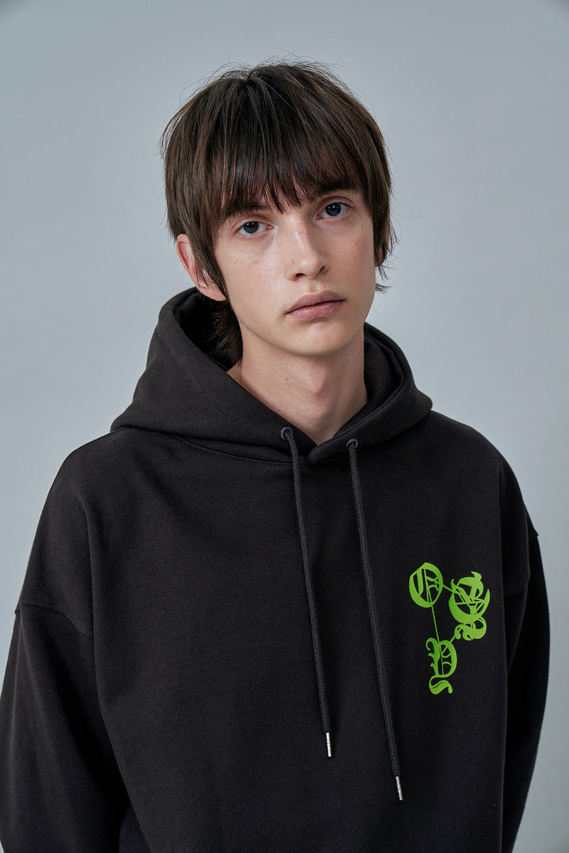 オーワイ(OY) DEVIL LOGO HOODIE-BROWN