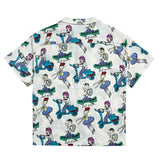 アクメドラビ(acme' de la vie)  BORDER CHARACTER PATTERN SHIRTS WHITE