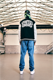 GRAFFITIONMIND(グラフィティオンマインド)          MULTI PATCHED MIXED LEATHER STADIUM JACKET