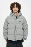 オーワイ(OY) SQUARE BLOCK HOODIE DOWN JUMPER-GREY