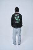 オーワイ(OY) TEXT FLOWER LONG SLEEVE-BLACK