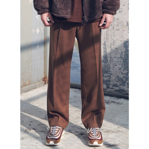 メスノウン(MASSNOUN) WIDE HERRINGBONE WOOL SLACKS MFETT003-BR