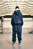 GRAFFITIONMIND(グラフィティオンマインド)          EMBROIDERED LOGO SPRAY WASHED HOODIE (NAVY)