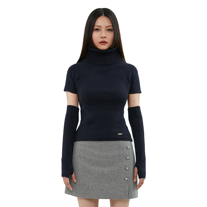 curetty (キュリティー)  C HIGH-NECK WARMER KNIT SET-UP_NAVY