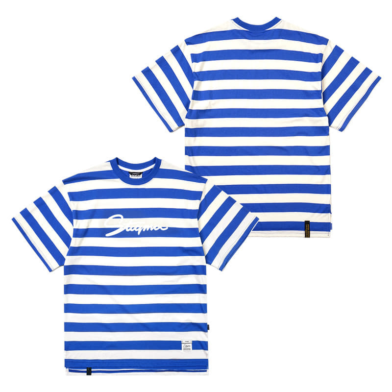 STIGMA(スティグマ) 22 STRIPE OVERSIZED T-SHIRTS BLUE