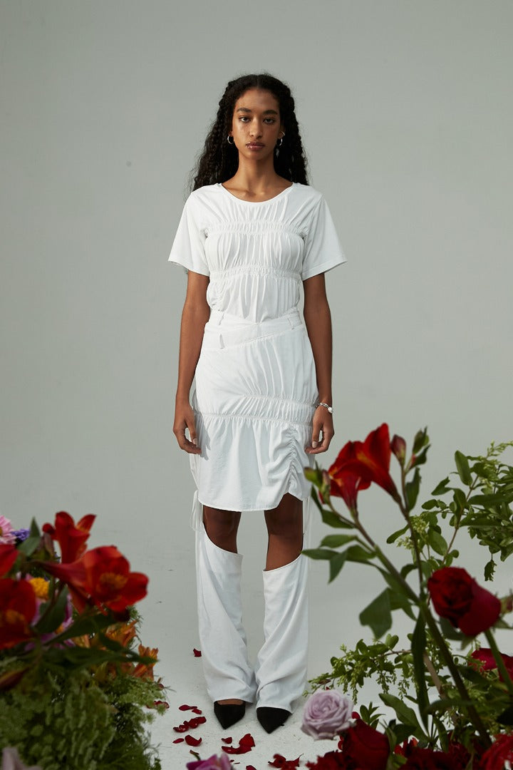 nache(ナチェ) SMOCKING SKIRT&LEG WARMER