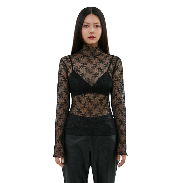 curetty (キュリティー)  C HIGH-NECK LACE TOP_BLACK