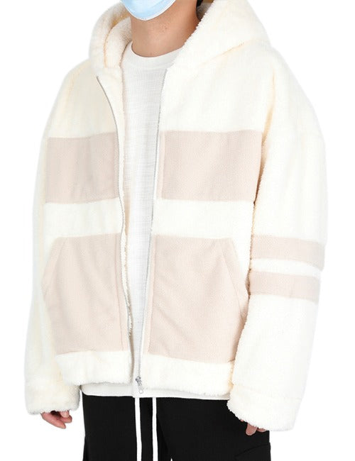 ランベルシオ(LANG VERSIO) 329 WH&BE Fleece Hooded Zip-Up