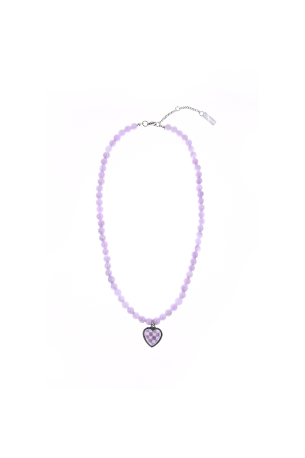ReinSein（レインセイン）Purple checkered heart necklace