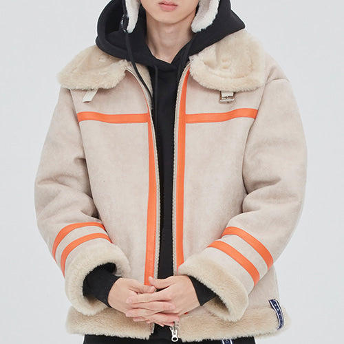 ロマンティッククラウン(ROMANTIC CROWN) COLD WAVE MOUTON JACKET_OATMEAL