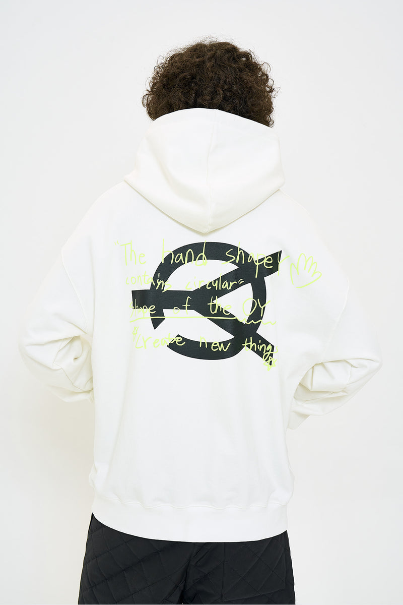 オーワイ(OY) BOSS LOGO HOODIE-WHITE