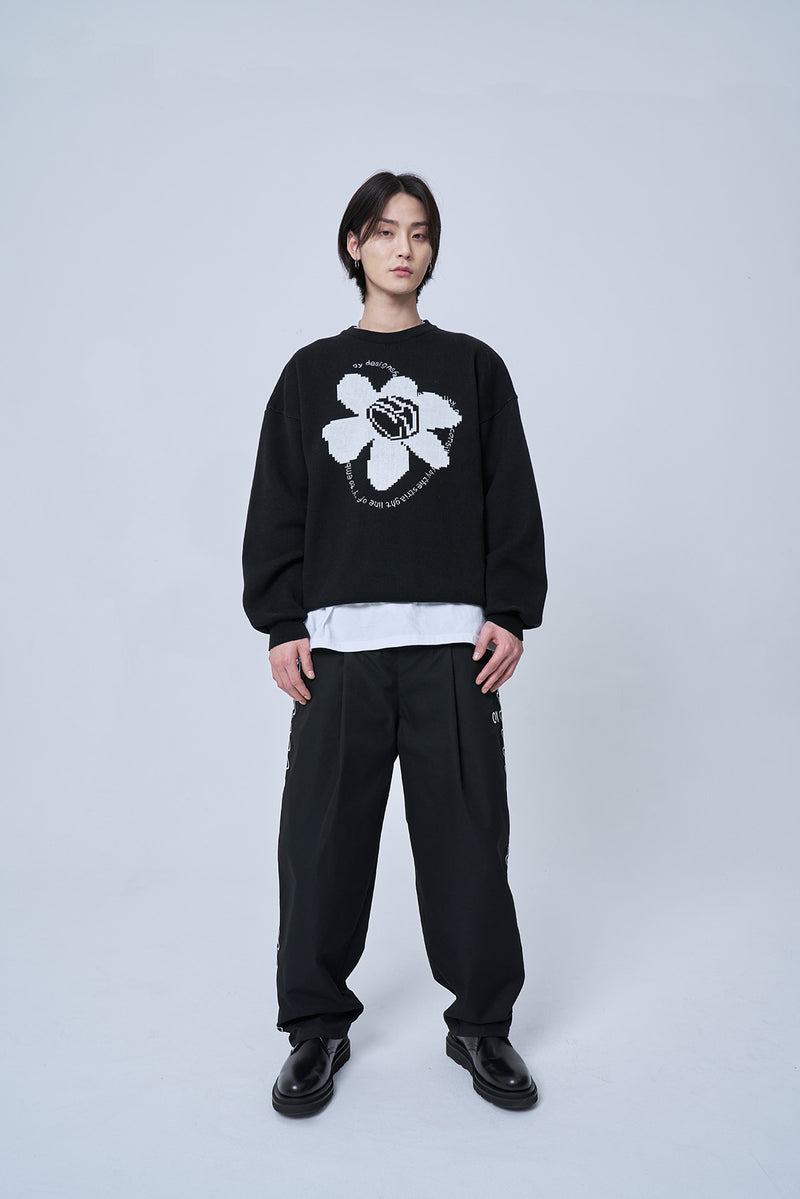 オーワイ(OY) PIXEL LOGO KNIT-BLACK