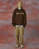 NCOVER（エンカバー）SIGNATURE PATCH LOGO HOODIE ZIPUP-BROWN