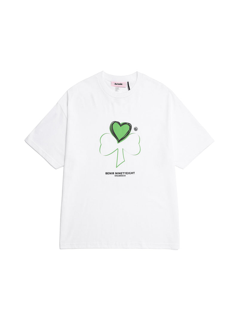 benir (ベニル) BENIR SHAMROCK CLOVER T-SHIRTS [WHITE]