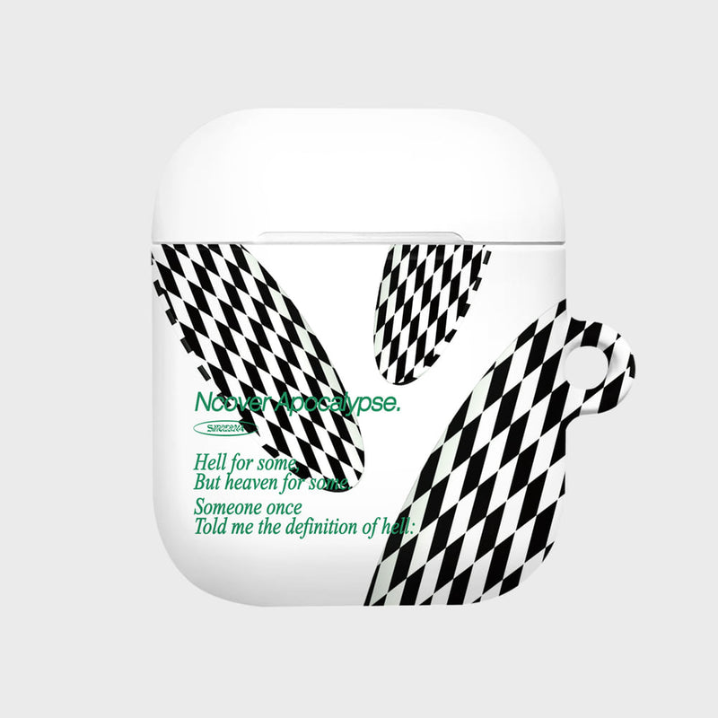 NCOVER（エンカバー）THREE CHECKER TEXT-WHITE(AirPods HARD)