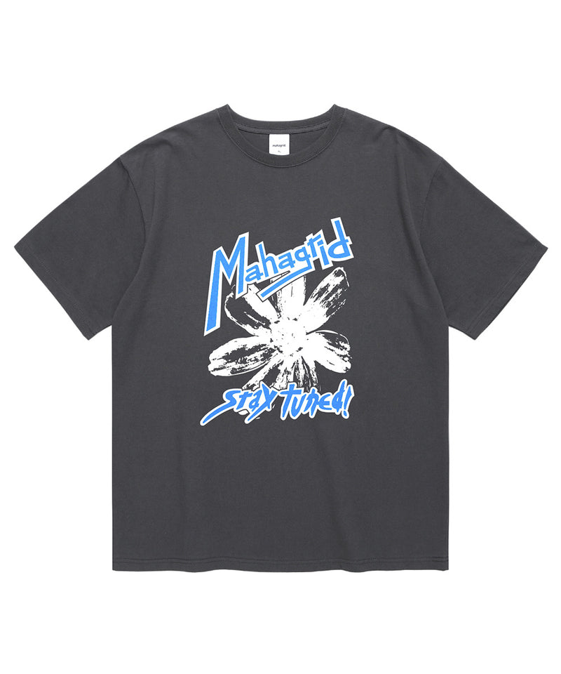 mahagrid (マハグリッド)  FLOWER PRINT TEE [CHARCOAL]