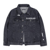 ブラックブロンド(BLACKBLOND) BBD Border Graffiti Logo Denim Jacket (Charcoal)