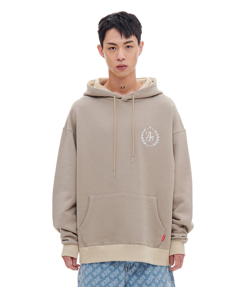 ARCHIVE BOLD (アーカイブボールド)　AB EMBLEM MIX HOOD (BEIGE)