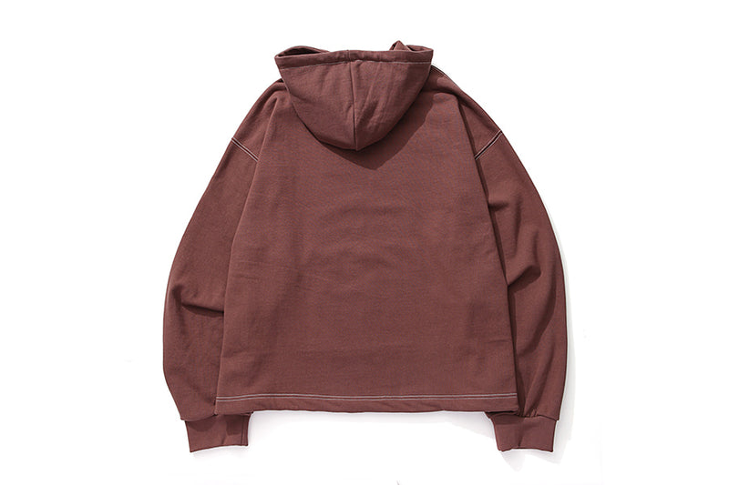 Q CUMBERS (キューカンバース)　BIG SILHOUETTE HOODIE / Taupe brown