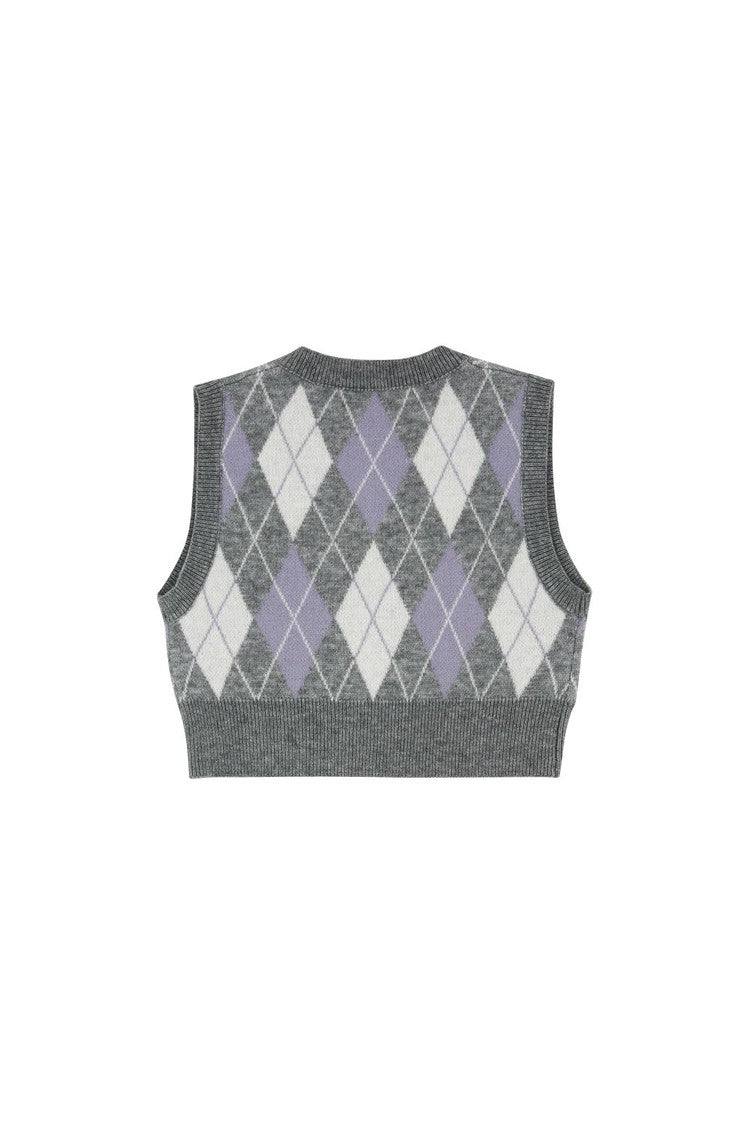 ReinSein（レインセイン）Grey Argyle Knitwear vest