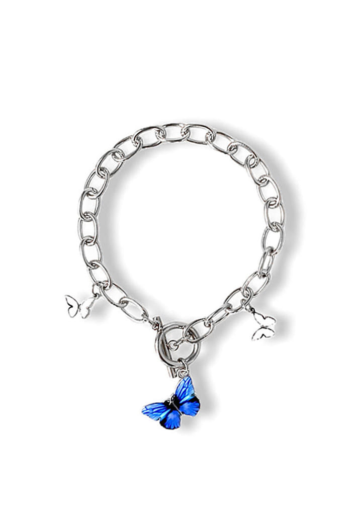 BLACKPURPLE (ブラックパープル)  3P WHITE-BLUE BUTTERFLY BRACELET (2TYPE)