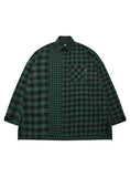 アジョバイアジョ(AJOBYAJO) Oversized Buffalo Check Mixed Shirt [Green]