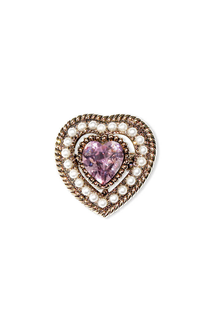 BLACKPURPLE (ブラックパープル) 	  Antique Heart Broach_Pink