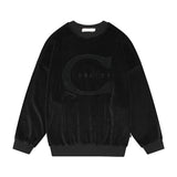 curetty (キュリティー) C LOGO BOUCLE EMBROIDERY TOP_BLACK