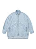 アジョバイアジョ(AJOBYAJO)       Gun Oversized Washed Denim Shirt [Sky Blue]