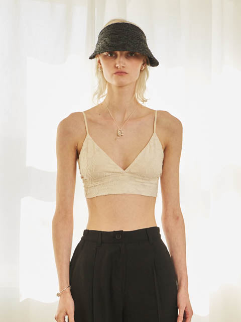 TMO BY 13MONTH（ティーエムオーバイサーティンマンス）FLOWER PATTERN BRA TOP (PINK BEIGE)