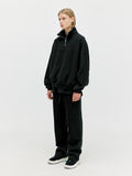 ディープリーク(DPRIQUE) QUARTER ZIP SWEATSHIRT - BLACK