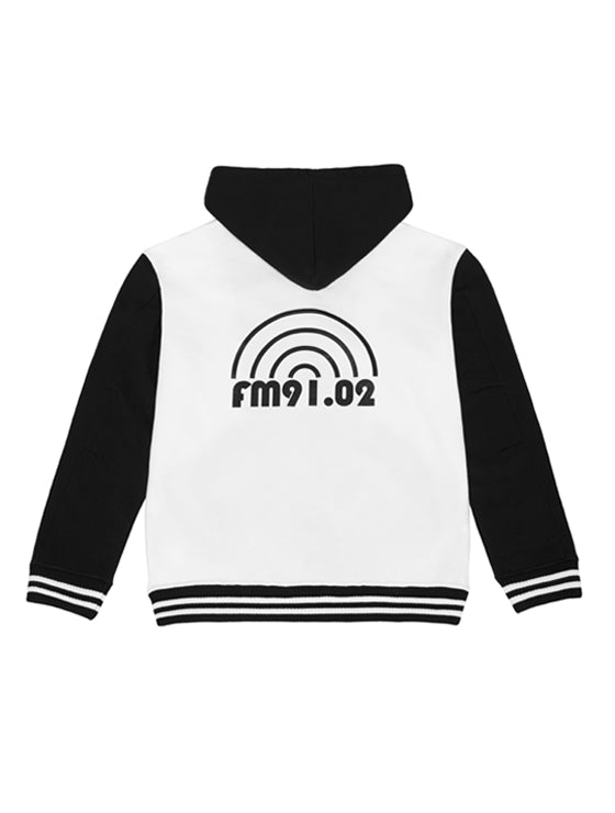 FM91.02 (エフエム91.02)　BASEBALL ZIPUP ivory(black)