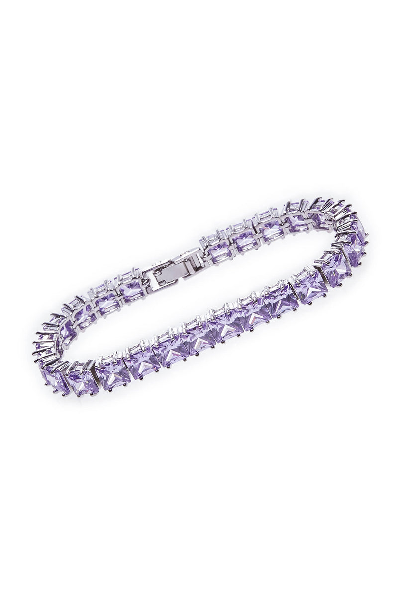 BLACKPURPLE (ブラックパープル)  Square Cubic Train Bracelet_LilacPurple