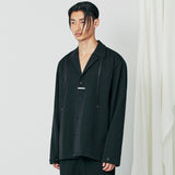 SSY(エスエスワイ) 2way napoli collar string shirt jacket black